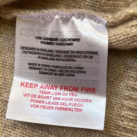 Jumper 1234 cashmere buff short sleeve Aran crew hand applied bobbles sweater. - Picture 11 of 13